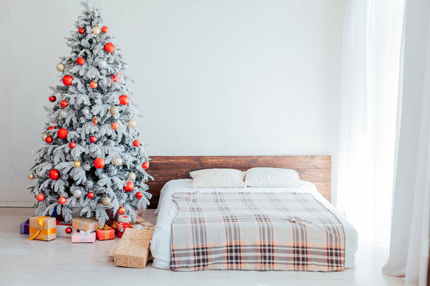 bedroom Christmas presents new year holidays tree - Photo, Image