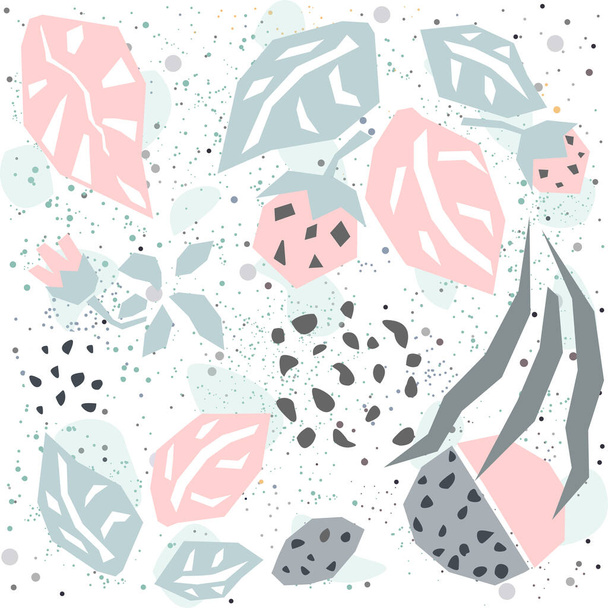 Floral seamless Pattern with berries, Background. Vector illustration   - Vektori, kuva