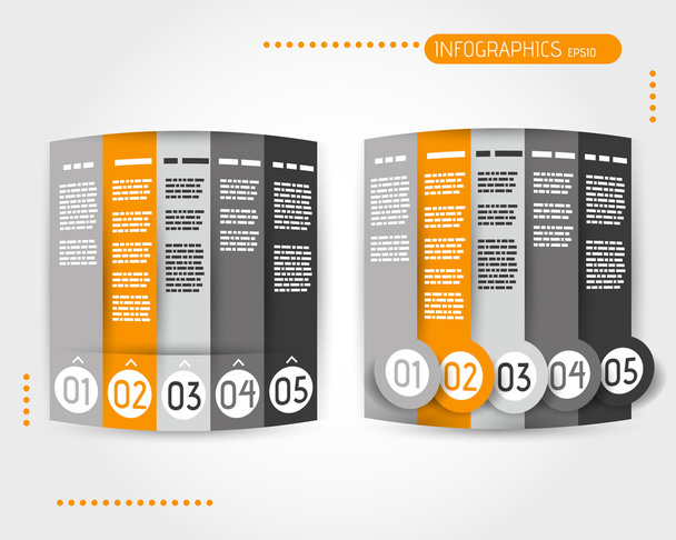 conjunto de infografía de columna naranja
 - Vector, Imagen