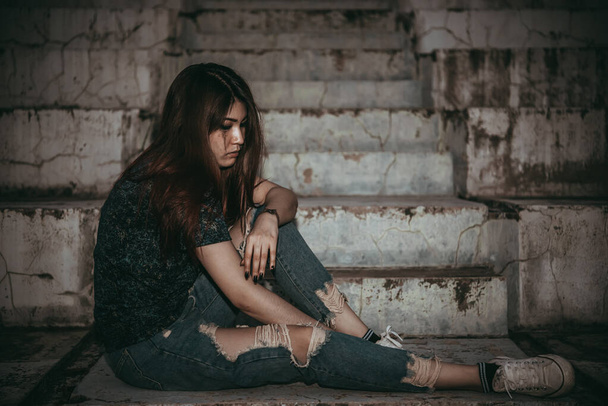 Asian woman sad from love,She worry because stress from boyfriend,Heartbreak woman concept - Photo, Image