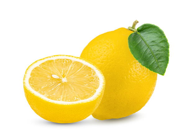 limón con hoja aislada sobre fondo blanco - Foto, imagen