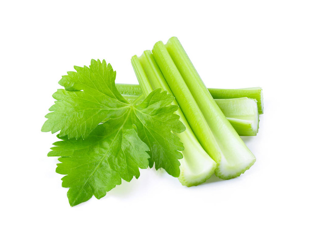 Fresh celery isolated on white background. full depth of field - Photo, Image