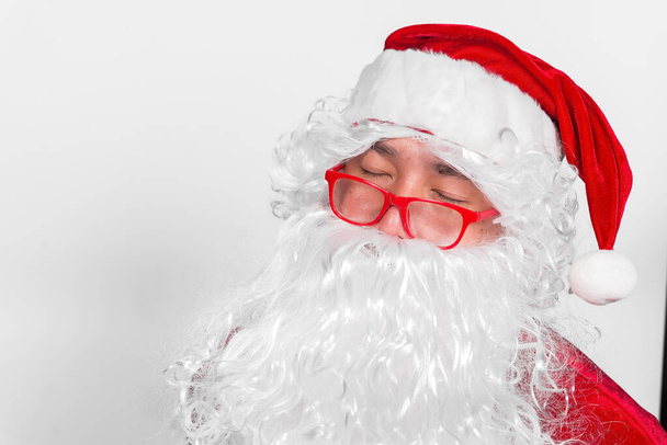 Portrait of Santa claus on white background, Merry christmas concept - Photo, image