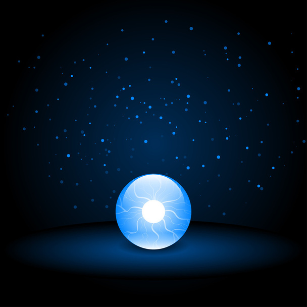 blauwe kristallen bol - Vector, afbeelding