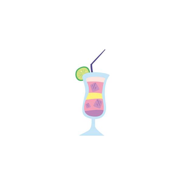 vidro com bebida refrescante no fundo branco
 - Vetor, Imagem