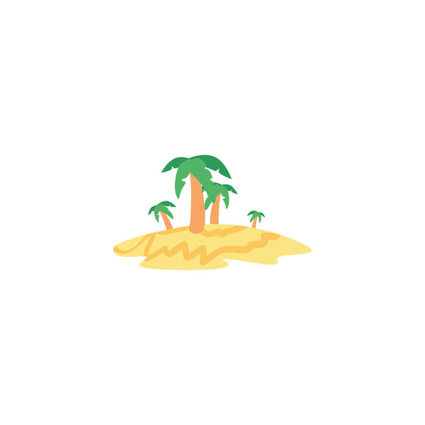 palmera con coco en la isla sobre fondo blanco
 - Vector, imagen