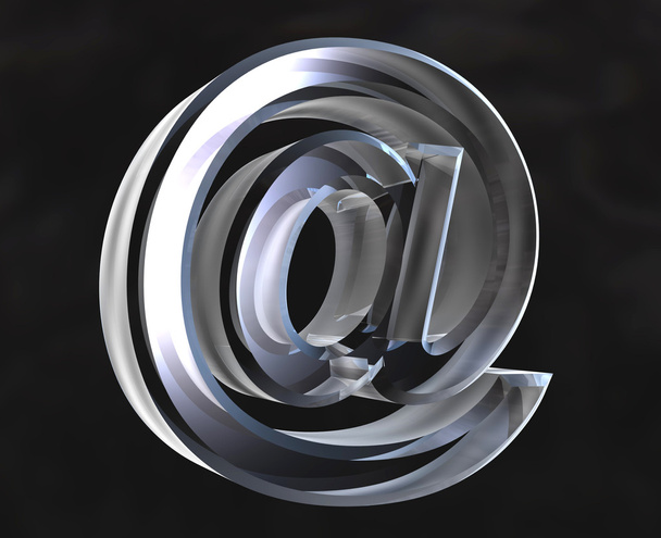 E-mailu symbol v průhledné sklo (3d) - Fotografie, Obrázek