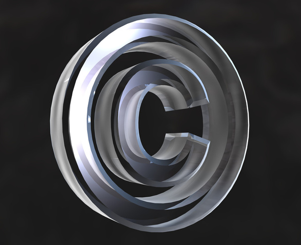 Символ авторського права в склі (3d
) - Фото, зображення