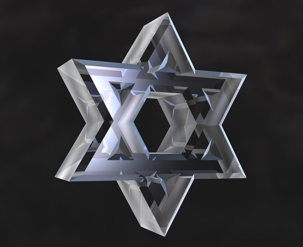 Star of David Symbol in glass - 3d - Photo, Image