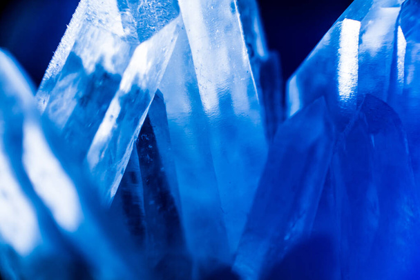 Blue crystal textured surface as background - Foto, Bild