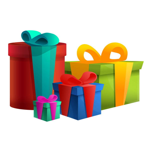 set of different boxes with gifts, vector illustration - Vector, Image