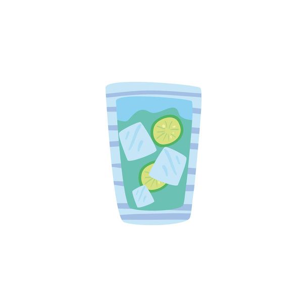 sklo s osvěžujícím nápojem na bílém pozadí - Vektor, obrázek