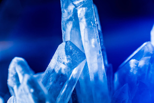 Blue crystal textured surface as background - Foto, Imagen