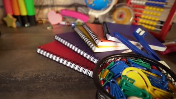 Colorful School Supplies and education - Footage, Video