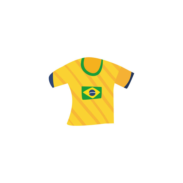 brazil nemzeti focicsapat póló fehér háttér - Vektor, kép