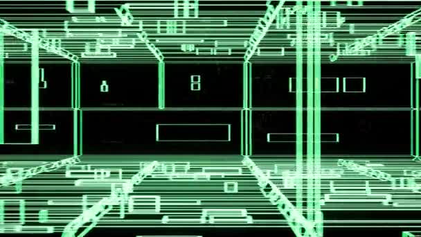 Neonový kyberprostor bokem pohybové záběry - Záběry, video