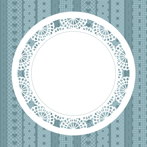 Elegant doily on lace background for scrapbooks - Vector, afbeelding