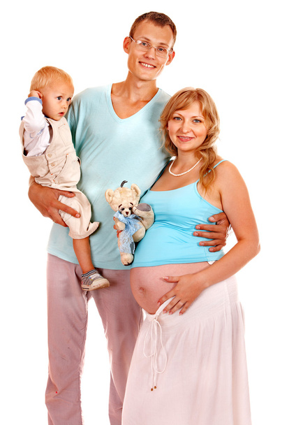 Pregnant woman with family. - Photo, Image