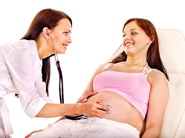 Mujer embarazada con médico
 . - Foto, Imagen