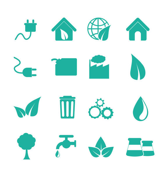 Variety eco and energy icon set pack vector design - Vettoriali, immagini