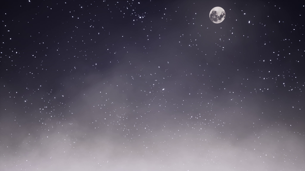 Pełnia księżyca w ciemnym niebie płynna animacja - Materiał filmowy, wideo
