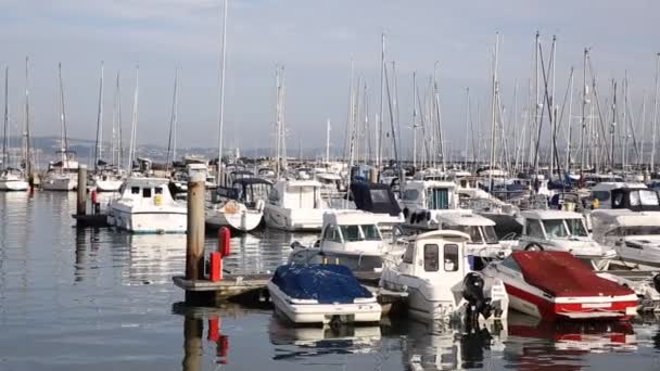 Brixham marina com barcos e iates em Devon Inglaterra Torbay
 - Filmagem, Vídeo