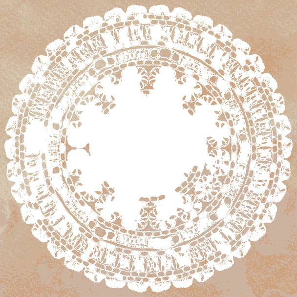 Elegant lacy doily on watercolor background - Vector, imagen