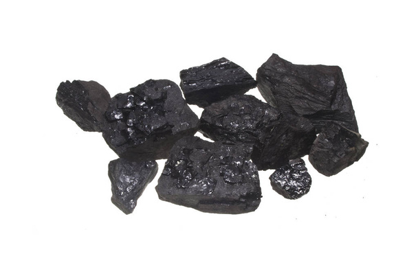 Вугілля ізольоване на білому тлі
 - Фото, зображення