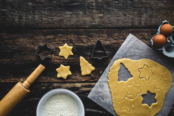 Gingerbread cookie dough for Christmas - Foto, Imagem