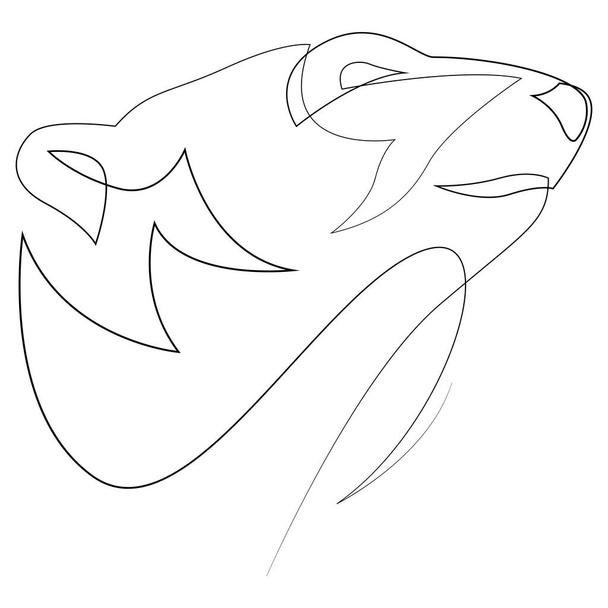 One line polar bear design silhouette. Hand drawn minimalism style vector illustration - Vector, afbeelding
