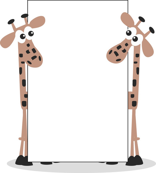 Due giraffe con cartello
 - Vettoriali, immagini