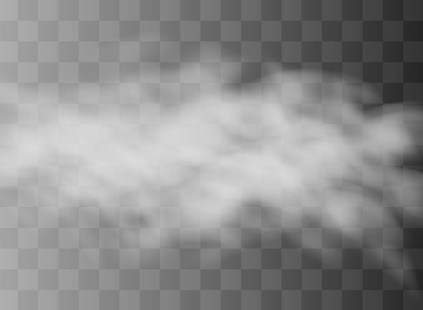 Efeito especial transparente destaca-se com nevoeiro ou fumaça. Vetor de nuvem branca, nevoeiro ou nevoeiro. - Vetor, Imagem