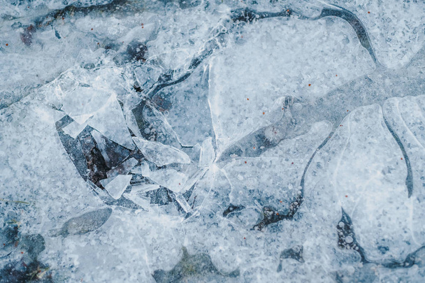 Παγωμένη υφή σε χειμερινό φόντο  - Φωτογραφία, εικόνα