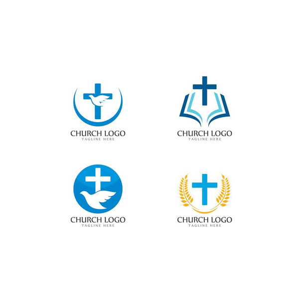 Церковний шаблон логотипу Векторні ілюстрації піктограм
  - Вектор, зображення