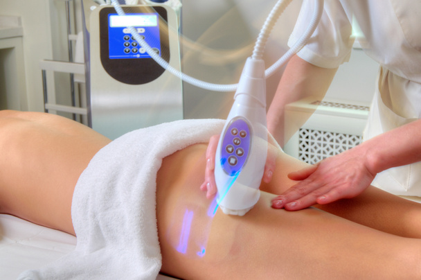 Anti-cellulite treatment at medical spa center, vacuum massage