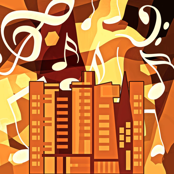 La vida musical en la ciudad urbana
 - Foto, Imagen