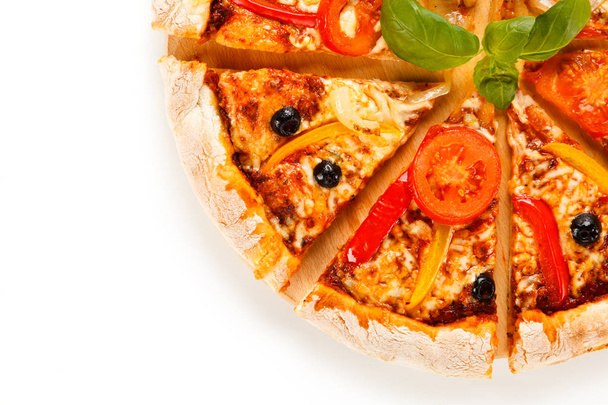 pizza with cheese and vegetables - Φωτογραφία, εικόνα