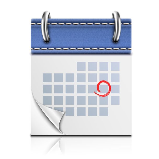 Realistic Detailed Calendar Icon - Vector, Image