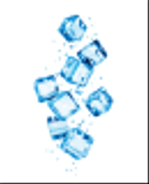 Cubos de hielo en movimiento dinámico congelados en el aire sobre fondo blanco
 - Foto, imagen