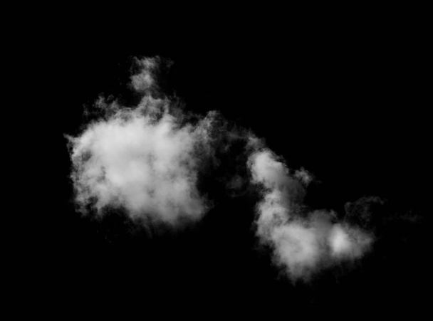 white clouds isolated on black background - Photo, Image