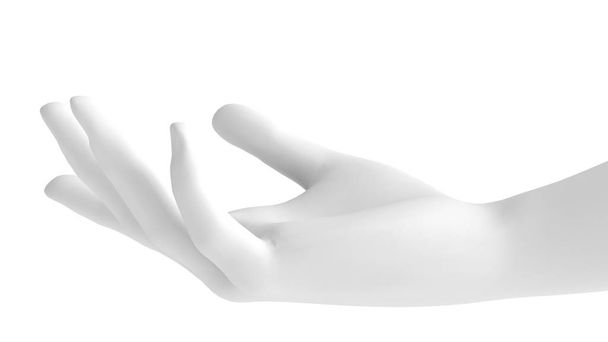 White background 3d hand gesture. 3d illustration, rendering. - Фото, зображення
