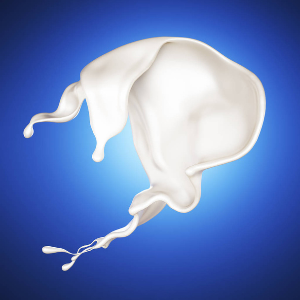 A splash of milk. 3d illustration, 3d rendering. - Foto, Bild