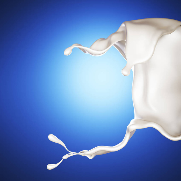 A splash of milk. 3d illustration, 3d rendering. - Фото, изображение