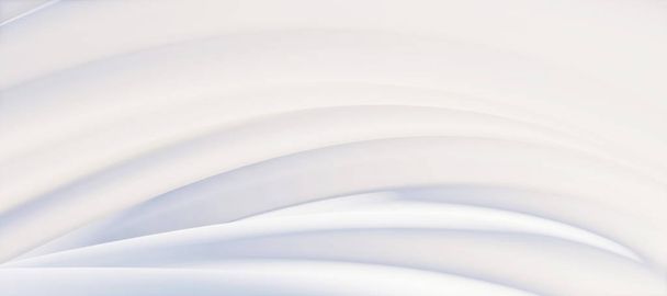 Fondo panorámico abstracto colorido: curva geométrica blanca mate. (Placa trasera del coche, ilustración generada digitalmente por computadora de renderizado 3D.) - Foto, imagen