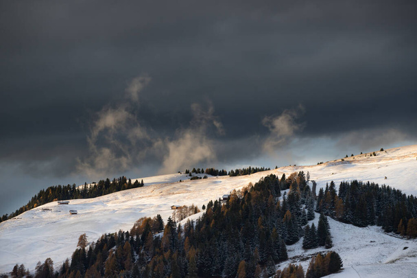 Alpe di Siusi in winter, Dolomite, Italy - Foto, Imagen