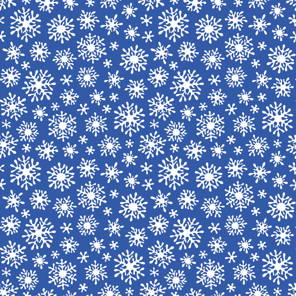 Modèle de doodle sans couture de Noël avec des flocons de neige
 - Vecteur, image