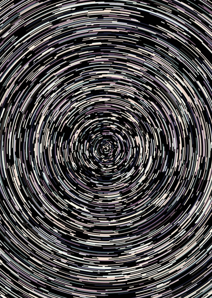 黒の背景に抽象的なカラフルなセグメント幾何学的円パターン,計算生成芸術   - ベクター画像