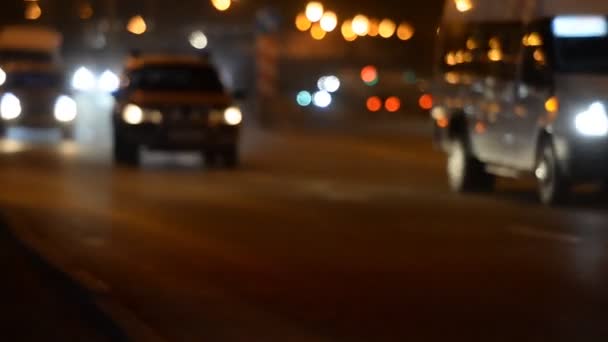 Night Car traffic highway city - Footage, Video