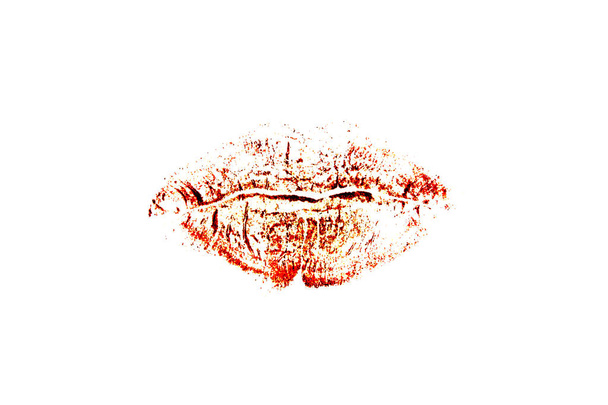 відбиток губ ізольований на білому тлі
 - Фото, зображення