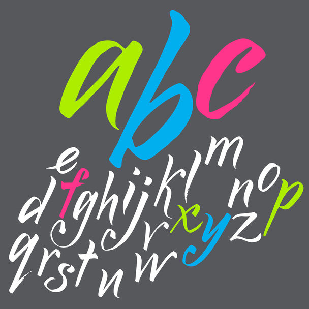 The alphabet in calligraphy brush. - Vector, Image